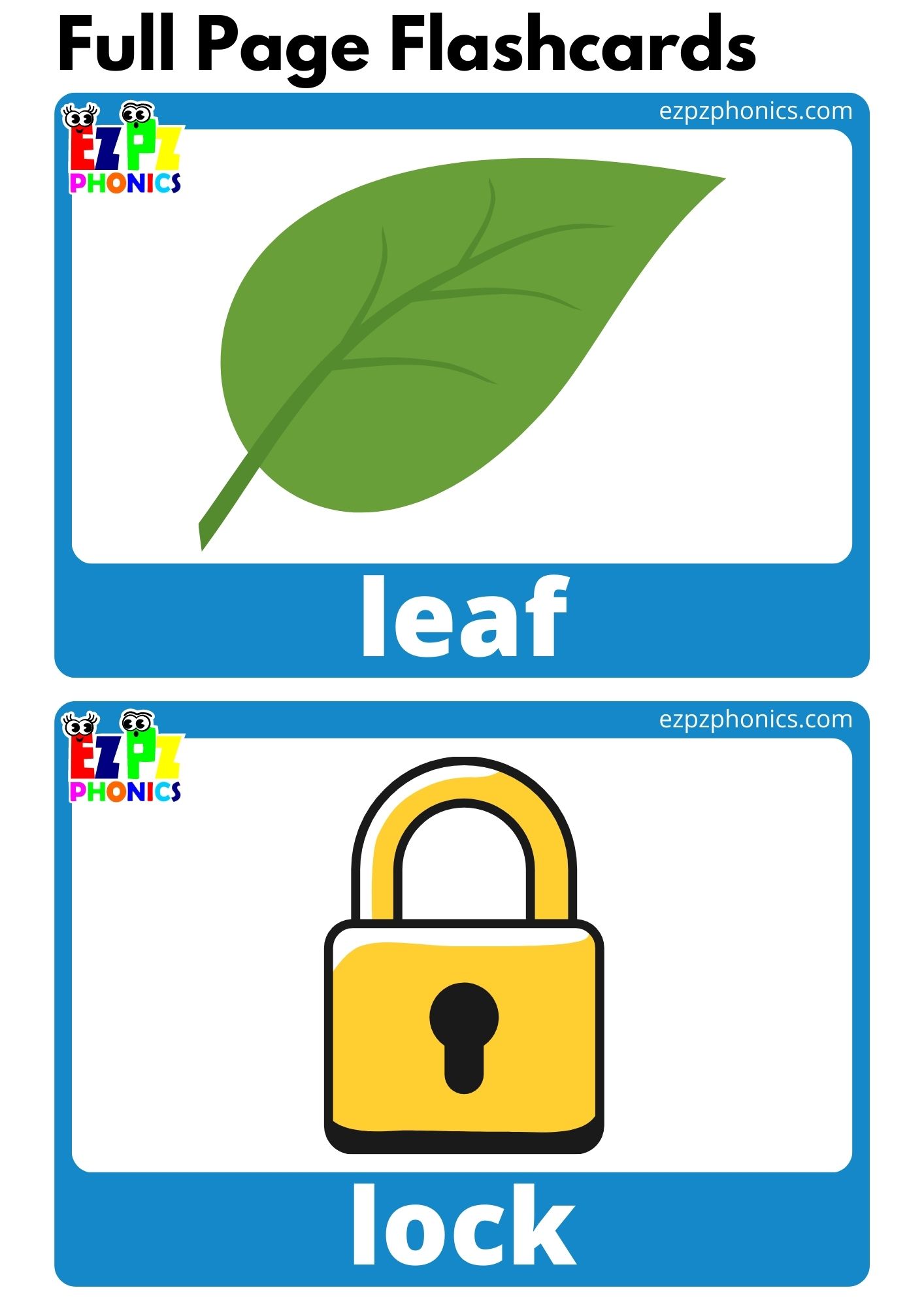 L Beginning Sounds Full Page Flashcards with Words Phonics Alphabet Letter Sounds Flashcards Free PDF Download or View Online for Kindergarten and ESL Students